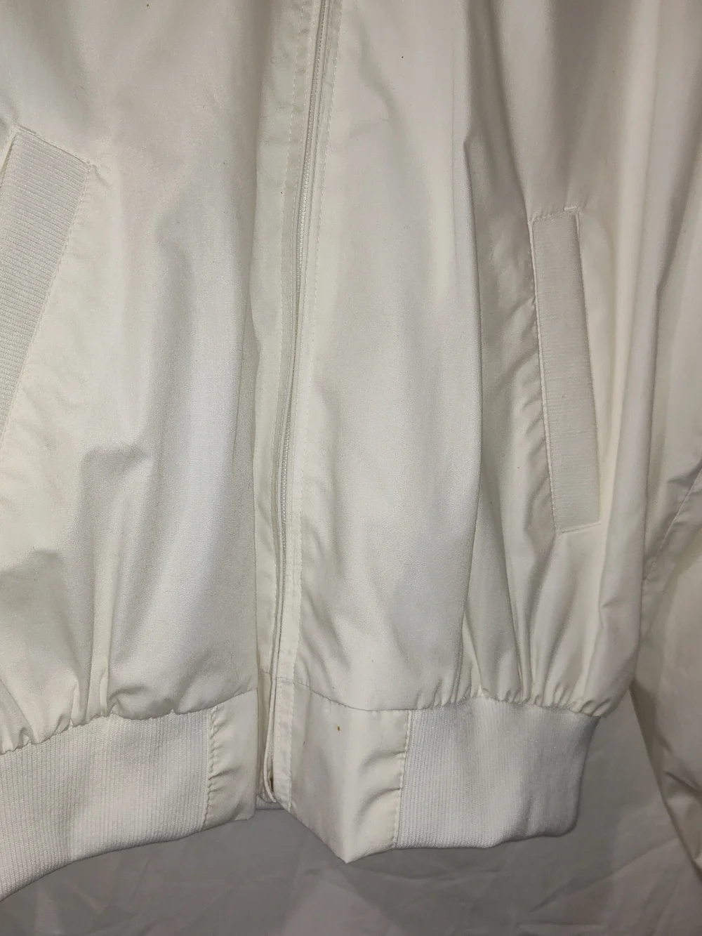 Members Only White Bomber Jacket with Chest Logo